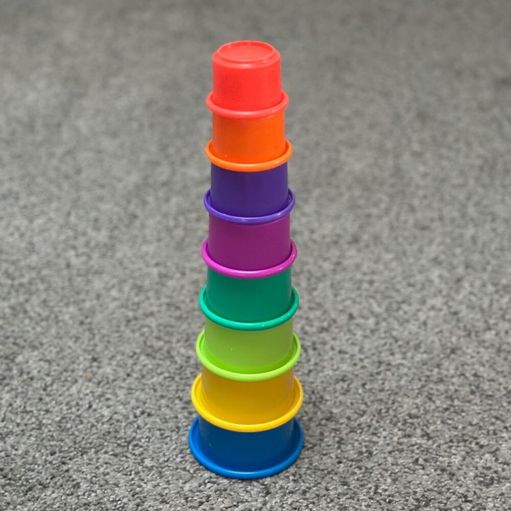 Rainbow Stacking Cups | 8 Piece Set | Bath & Sensory Play